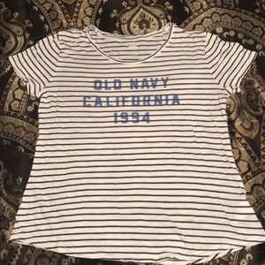 Girls teen short sleeve shirt with stripes